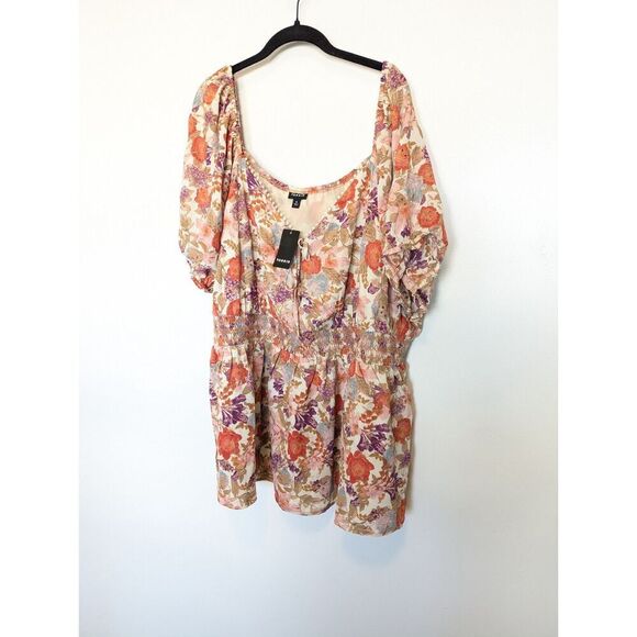 Torrid Georgette Blouse Womens Plus‎ Size 4X Ivory Floral Eyelet - Picture 2 of 13